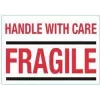 rillprint Notice Labels HANDLE WITH CARE / FRAGILE, Permanent Adhesive, White/Red