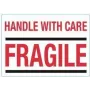 rillprint Notice Labels HANDLE WITH CARE / FRAGILE, Permanent Adhesive, White/Red