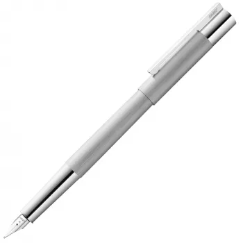 LAMY scala Cartridge Fountain Pen, Brushed Silver, M (Medium)