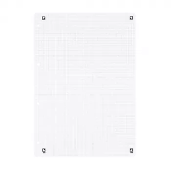Oxford Ring Binder Inserts, DIN A4, squared (ruling 22), 50 sheets, without margin, 4-Hole punched