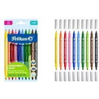 Pelikan Colorella Duo C407 Felt-Tip Pens Assorted Colours, 10 pcs