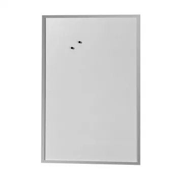 herlitz Magnetic Board 60 x 80 cm, white lacquered steel, silver-coloured wooden frame