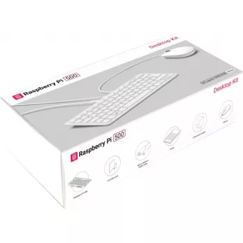 Raspberry Pi 500 DE Desktop Kit, German Layout (DE), White/Pink, SC1286