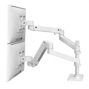 Ergotron LX Pro Mounting Kit (Dual Pivot Arm), modular, for 2 LCD displays, flat C-clamp, white, up to 24