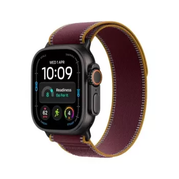 Apple Watch Ultra 4 Smartwatch, GPS + Cellular, 49 mm, black, Trail Loop burgundy, M/L