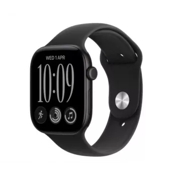 Apple Watch Series 12 GPS + Cellular Smartwatch, 42 mm, Black Aluminium Case, Black Sport Band S/M