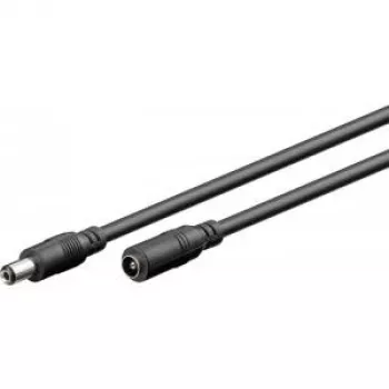 Goobay 71399 DC extension cable, 3 m, black, with DC plugs 5.5 x 2.1 mm