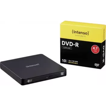 Intenso external DVD writer bundle, Micro-USB B (USB 3.2 Gen 1), retail, black
