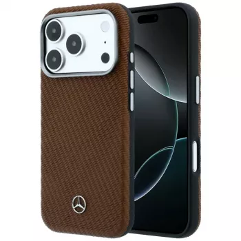 Mercedes Mer008906 Leather Case (Semi Wrap) in Wood Look, MagSafe, for iPhone 18 Pro Max / 17 Pro Max, Camel