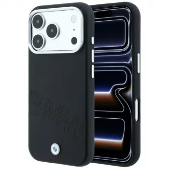 BMW Sign Inclined Deboss Letters MagSafe Smartphone Case for iPhone 18 Pro Max / 17 Pro Max, Black