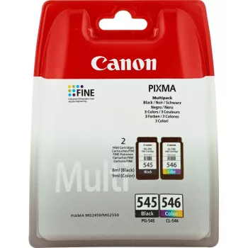 Canon PG-545 / CL-546 Ink Cartridge Multipack 8287B006, Black + Colour (Cyan, Magenta, Yellow) (2 pieces)