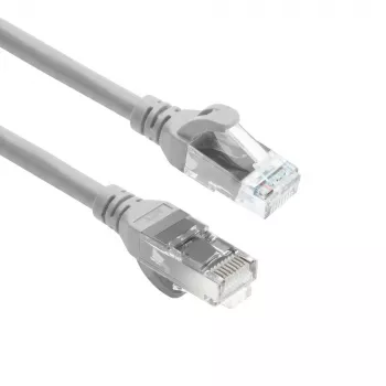 ACT FC1000 Ultra-Flex Patch Cable, U/UTP CAT6A, TPE, Snagless RJ45, 0.5 m, Grey