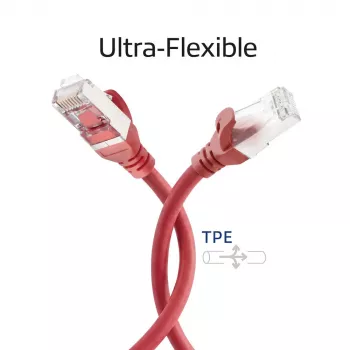 ACT FC2500 S/FTP CAT6A Patch Cable, 0.5 m, Red