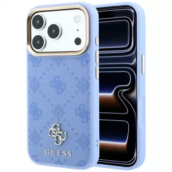Guess Peony 4G Small Logo MagSafe Smartphone Case for iPhone 18 Pro / 17 Pro, light blue