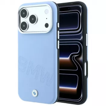 BMW BMW001242 Sign Inclined Deboss Letters MagSafe Case for iPhone 18 Pro Max / 17 Pro Max, blue