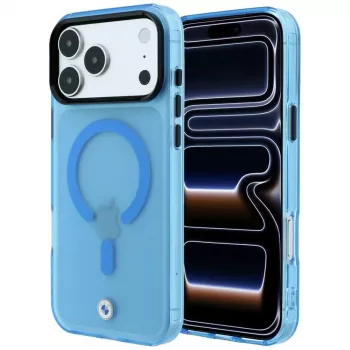 BMW BMW001318 Sign Frosted IML & Metal Logo MagSafe Case for iPhone 18 Pro Max / 17 Pro Max, blue