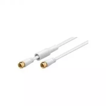 Wentronic 67298 SAT F Plug to F Plug, Plug/Plug, Gold-Plated, White