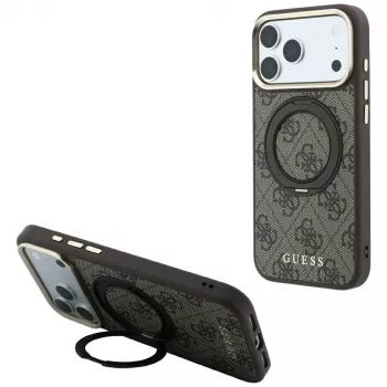 Guess GUE005690 Ring Stand 360 4G Classic Logo MagSafe Case for iPhone 18 Pro Max / 17 Pro Max, brown