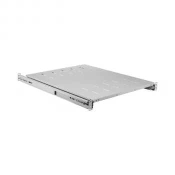 EFB Elektronik 691651NAGR.68 19″ 1U shelf, pull-out, installation depth 378–612 mm, 30 kg, RAL 7035