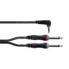 Cordial 14868 audio Y-adapter, 1x 3.5 mm jack plug to 2x 6.3 mm jack plug (mono), 3 m, black