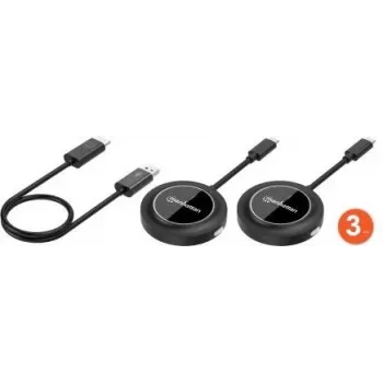 Manhattan 154598 1080p Wireless HDMI Presentation Set with 2 USB-C Transmitter Modules, black