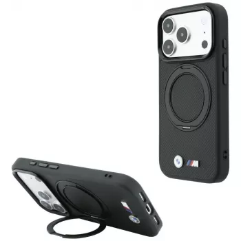 BMW BMW001325 Case for iPhone 18 Pro Max / 17 Pro Max, Kevlar Ring Stand 360, MagSafe, Black