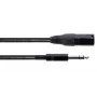 Cordial EM 0.5 MV XLR Connection Cable [1x XLR Male 3-pin – 1x 6.3 mm Jack Plug (Stereo)], 0.50 m, Black