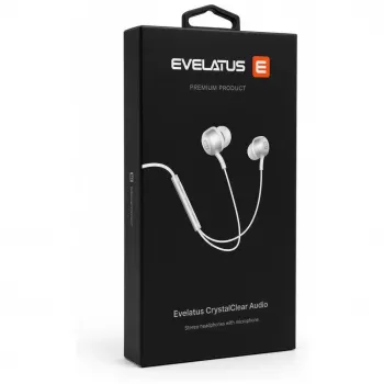 Evelatus Crystal Clear Audio CCAV-TC-WH Headphones with Type-C Connection and Microphone, White