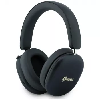 Guess GUE005823 On-Ear Headphones, Metallic Effect Metal Script Logo, Bluetooth, ENC, Black