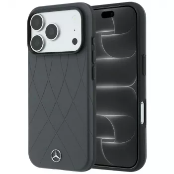 Mercedes Mer008910 Case for iPhone 18 Pro Max / 17 Pro Max, Leather with Crossed Lines Anthracite, MagSafe, Anthracite