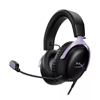 HyperX Cloud III gaming headset, black and lavender