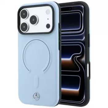 Mercedes Mer008840 Leather 3D MagSafe Case for iPhone 18 Pro / 17 Pro, blue