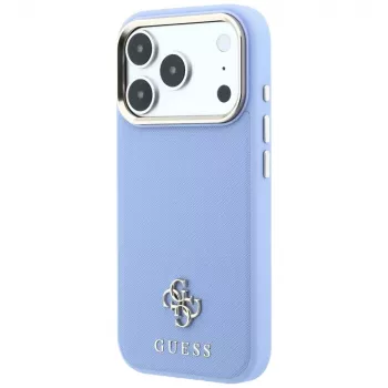 Guess GUE005536 Saffiano Small 4G & Classic Logo MagSafe Case for iPhone 18 Pro Max / 17 Pro Max, light blue