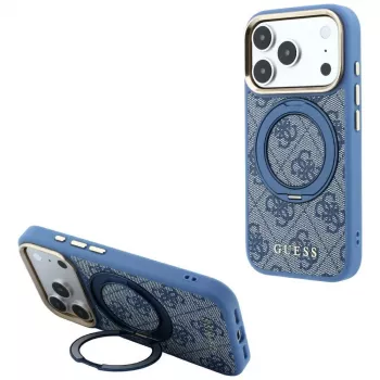 Guess GUE005696 Ring Stand 360 4G Classic Logo MagSafe Case for iPhone 18 Pro Max / 17 Pro Max, blue