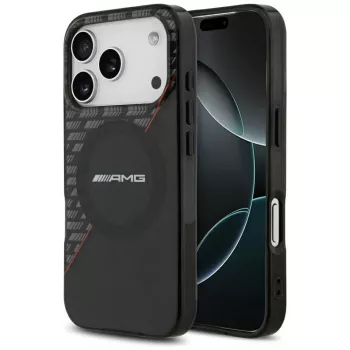 Mercedes AMG00122 AMG IML Double Layer Rhombs MagSafe Case for iPhone 18 Pro / 17 Pro, black-red