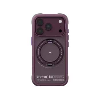 Skinarma Atlas Case with MagSafe and Rotating Stand for iPhone 18 Pro / 17 Pro, burgundy