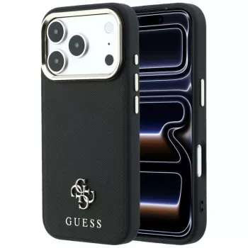 Guess Saffiano Small 4G & Classic Logo MagSafe Case for iPhone 18 Pro / 17 Pro, black