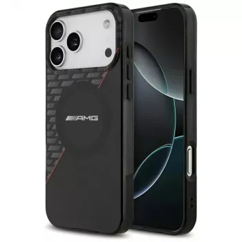 Mercedes AMG00123 AMG IML Double Layer Rhombs MagSafe Case for iPhone 18 Pro Max / 17 Pro Max, black-red