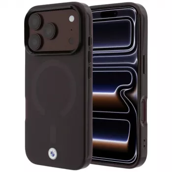 BMW BMW001312 Sign Frosted IML & Metal Logo MagSafe Case for iPhone 18 Pro / 17 Pro, burgundy
