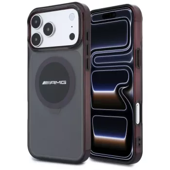 Mercedes AMG00130 AMG IML Transparent Bicolor Block MagSafe Case for iPhone 18 Pro Max / 17 Pro Max, Black/Burgundy