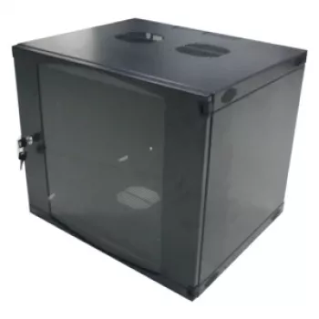 LogiLink W12F64B wall cabinet 48.30 cm (19″), single-piece, 12 U, black grey (RAL7021), 1.2 mm steel, unassembled