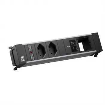 Bachmann POWER FRAME M built-in socket strip, 2x T13, 1x USB C/C 65 W, 1x CM
