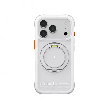 Skinarma Atlas case with MagSafe and rotating stand for iPhone 18 Pro / 17 Pro, white