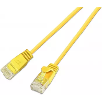 Wirewin SLIM-L-UU-K6A 0.15 YE Cat6A 10 Gigabit light patch cable round, U/UTP, Ø 3.6 mm, yellow