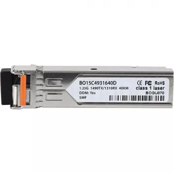 BlueOptics SFP-BXD43-40KM-RW-BO SFP transceiver, compatible with Radware SFP-BXD43-40KM, LC simplex, 1000BASE-BX-D, singlemode, TX 1490 nm/RX 1310 nm, 40 km