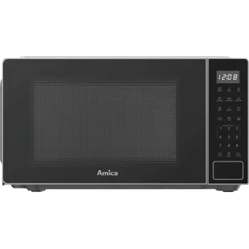 Amica MMW20E3GS Freestanding Microwave with Grill, 20 L, Black/Silver
