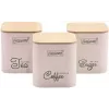 Maestro MR-1775-3S-IVORY Metal Food Storage Container Set, 3 Pieces, Ivory