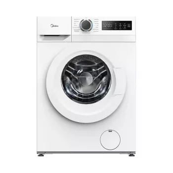 Midea MF110W70B/W-PL Slim Washing Machine, 7 kg, White/Black