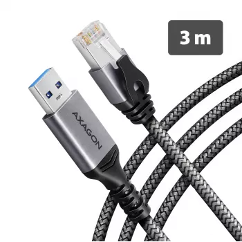 Goobay AXAGON ADE-AM30 USB-A Gigabit Ethernet Adapter with Integrated 3 m CAT6 Cable, RJ-45