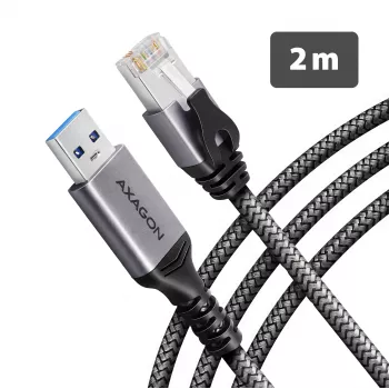 Goobay AXAGON ADE-AM20 USB-A to Gigabit Ethernet adapter with integrated 2 m CAT6 cable